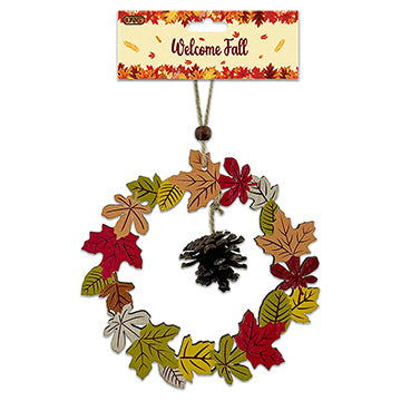 WOOD DECOR HARVEST WREATH 17CM