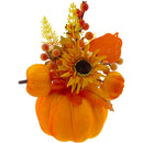 PUMPKIN VELVET DECOR 21CM