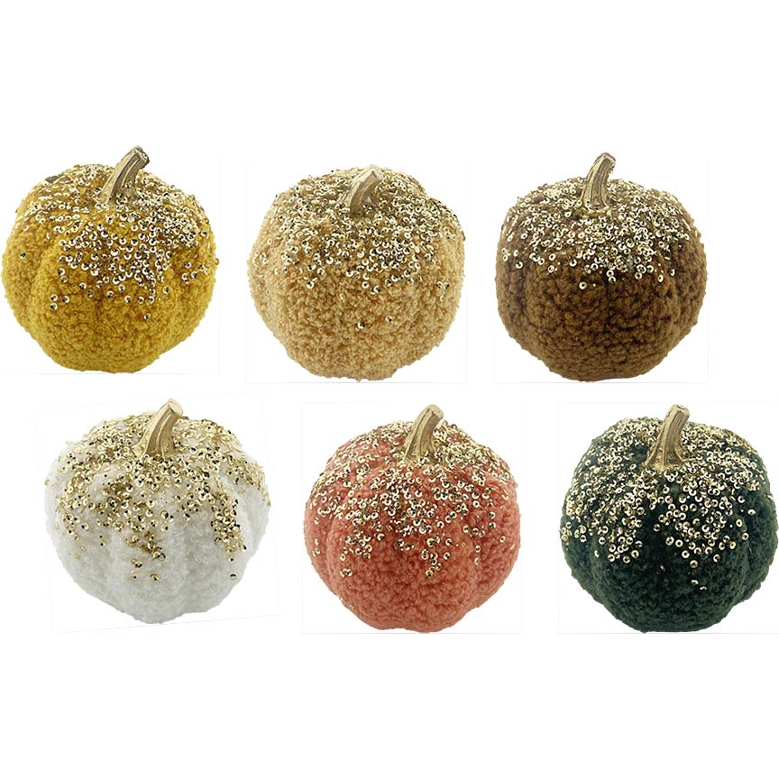 PUMPKIN VELVET W/ SEQUINS 10CM