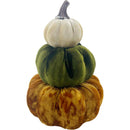 PUMPKIN VELVET STACK DECOR 20.5CM