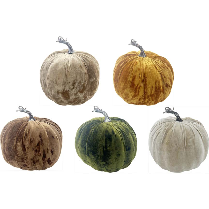 PUMPKIN VELVET DECOR 20CM