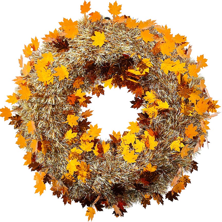 WREATH TINSEL HARVEST 40CM