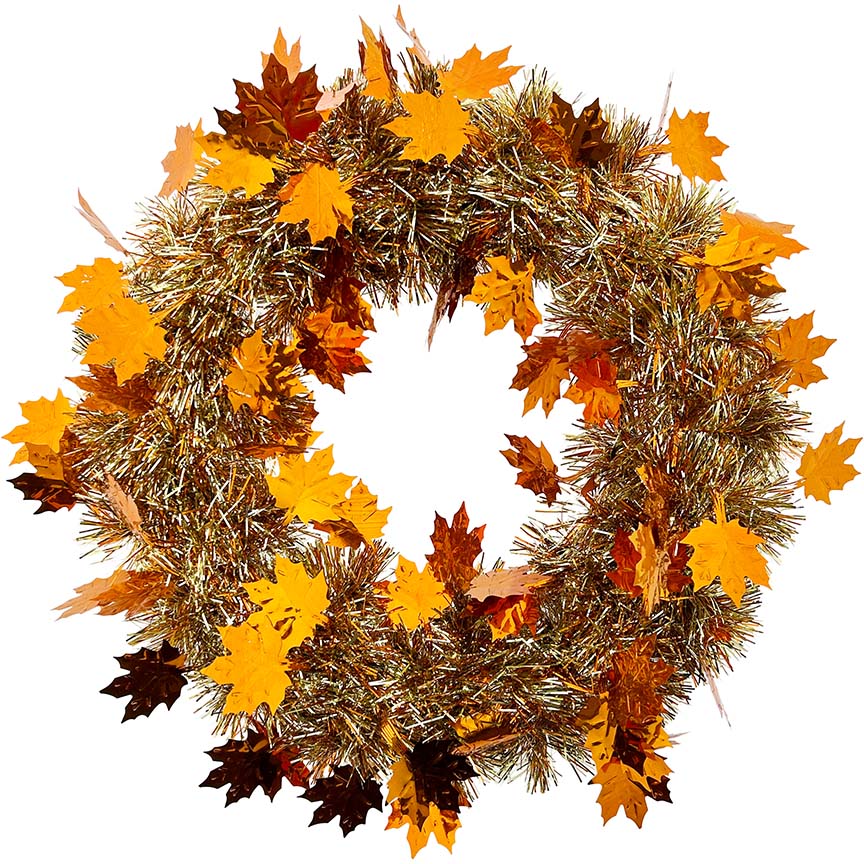 WREATH TINSEL HARVEST 28CM