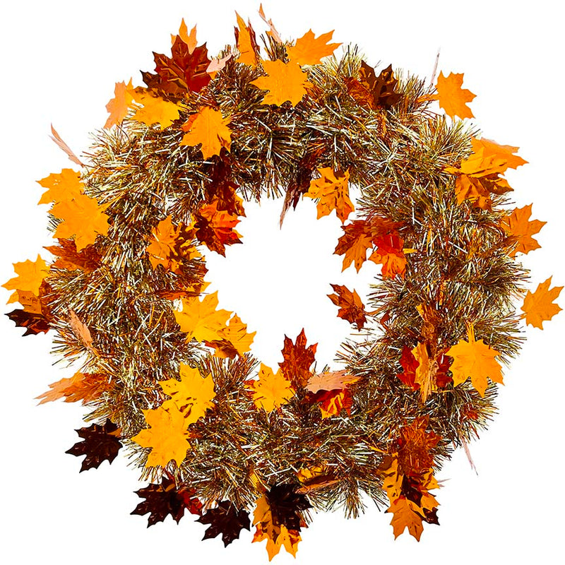 WREATH TINSEL HARVEST 28CM