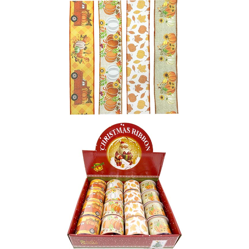 HARVEST RIBBON 4ASTD COL 6.3CMx3YD