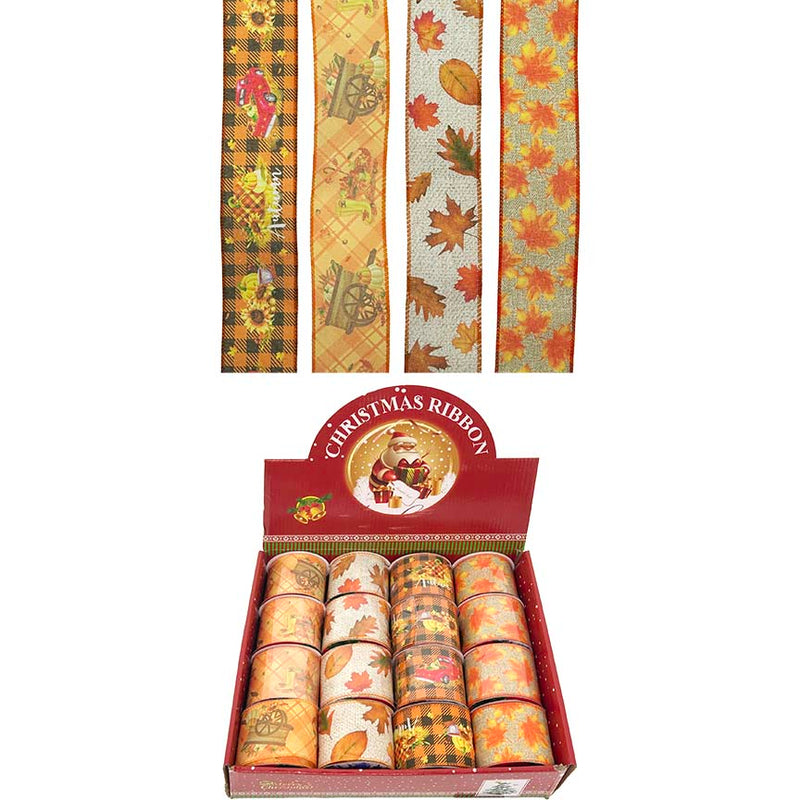 HARVEST RIBBON 4ASTD MIX 6.3CMx3YD