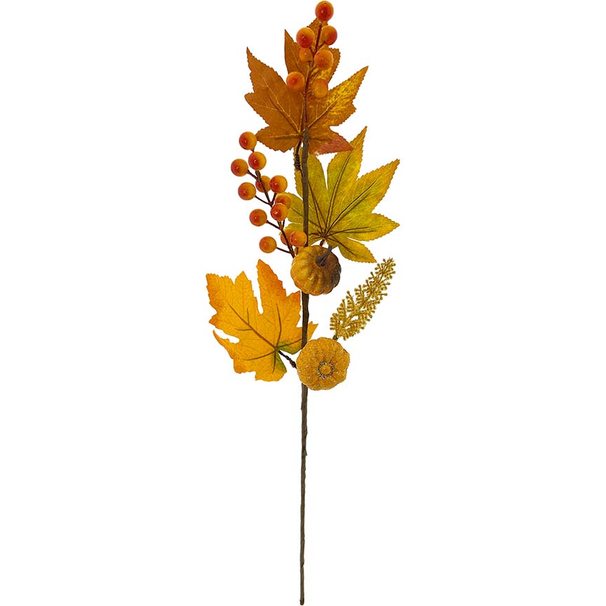 BRANCH HARVEST PUMPKIN 63CM