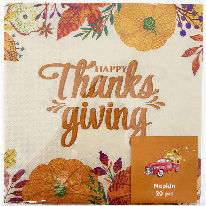 NAPKINS HARVEST 16PC 6.5INCH