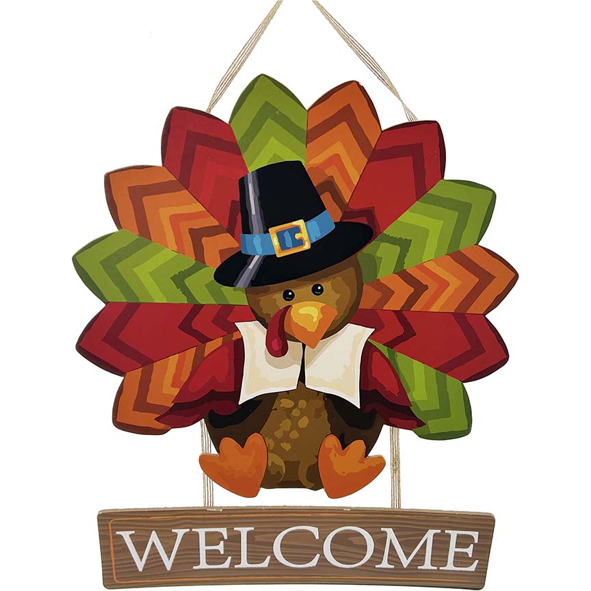 FOAM WELCOME SIGN TURKEY 11.8IN