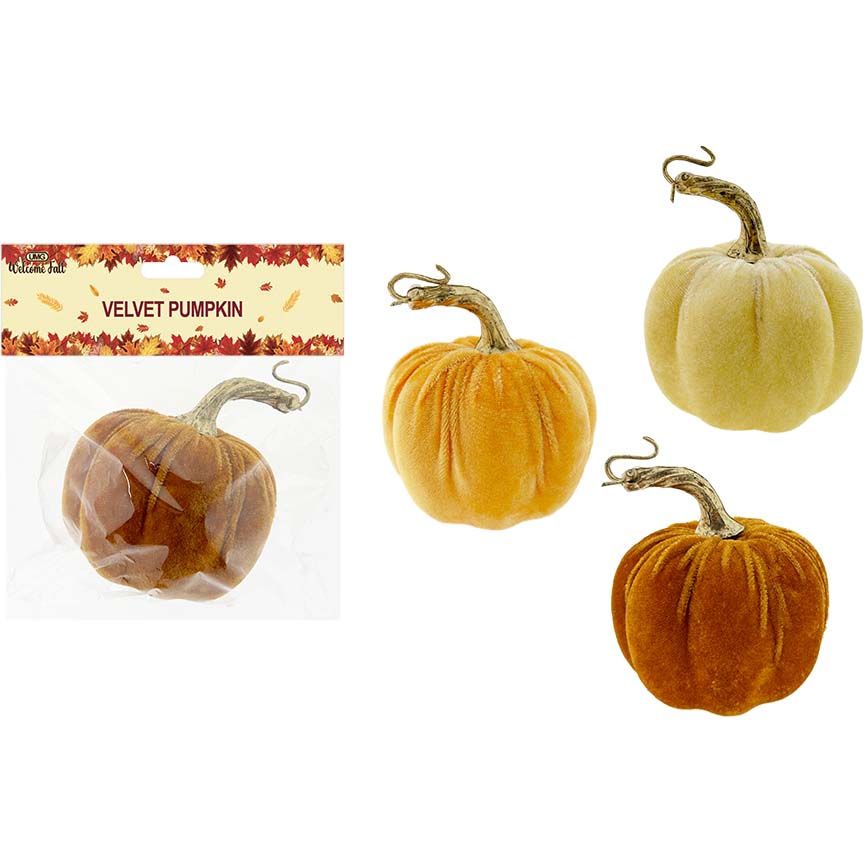 PUMPKIN VELVET 1PC 10CM 3ASTD