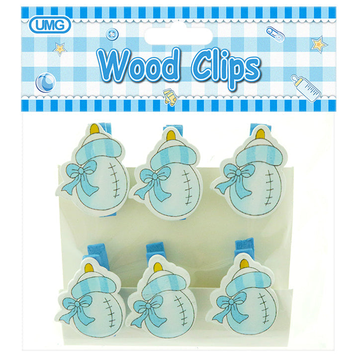 BABY CLIP; BABY BOTTLE 6PK BLUE