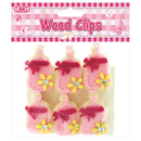 BABY CLIP; BABY BOTTLE W/ FLOWER 6PK PINK