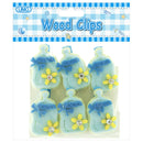 BABY CLIP; BABY BOTTLE W/ FLOWER 6PK BLUE