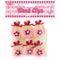 BABY CLIP; BIB W/ FLOWER 6PK PINK