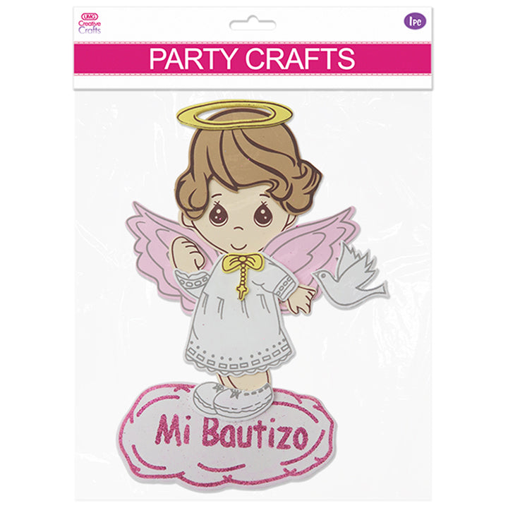 DECORATION ANGEL MI BAUTIZO GIRL PINK MEDIUM 1PC