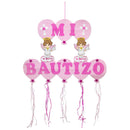 DECORATION LARGE BALLOONS "MI BAUTIZO" GIRL PINK