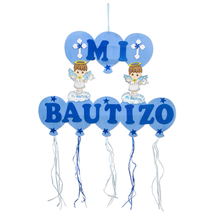 DECORATION LARGE BALLOONS "MI BAUTIZO" BOY BLUE