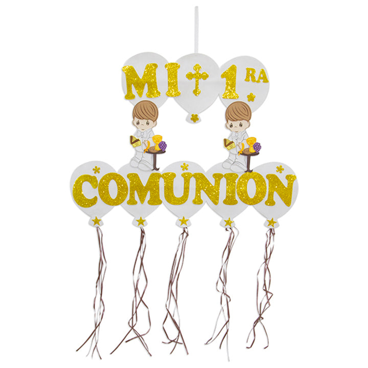 DECORATION LARGE  BALLOONS "1RA COMUNION" BOY