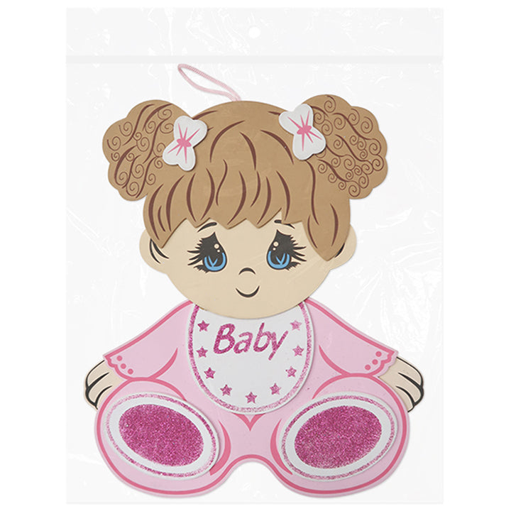 DECORATION LARGE BABY GIRL PINK LARGE 1PC