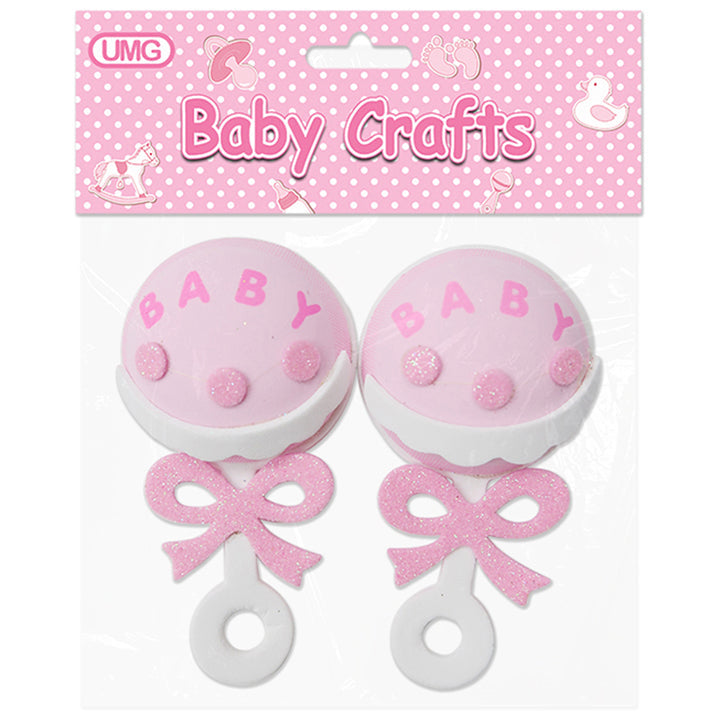 FOAM CRAFT RATTLE PINK SMALL 2PC