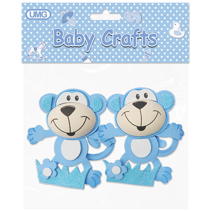 FOAM CRAFT MONKEY BLUE SMALL 2PC