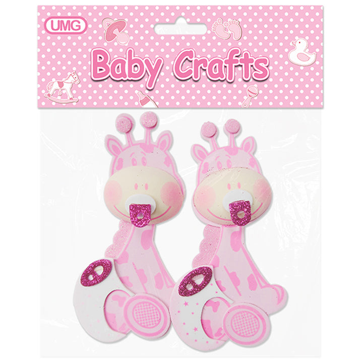 FOAM CRAFT GIRAFFE PINK SMALL 2PC