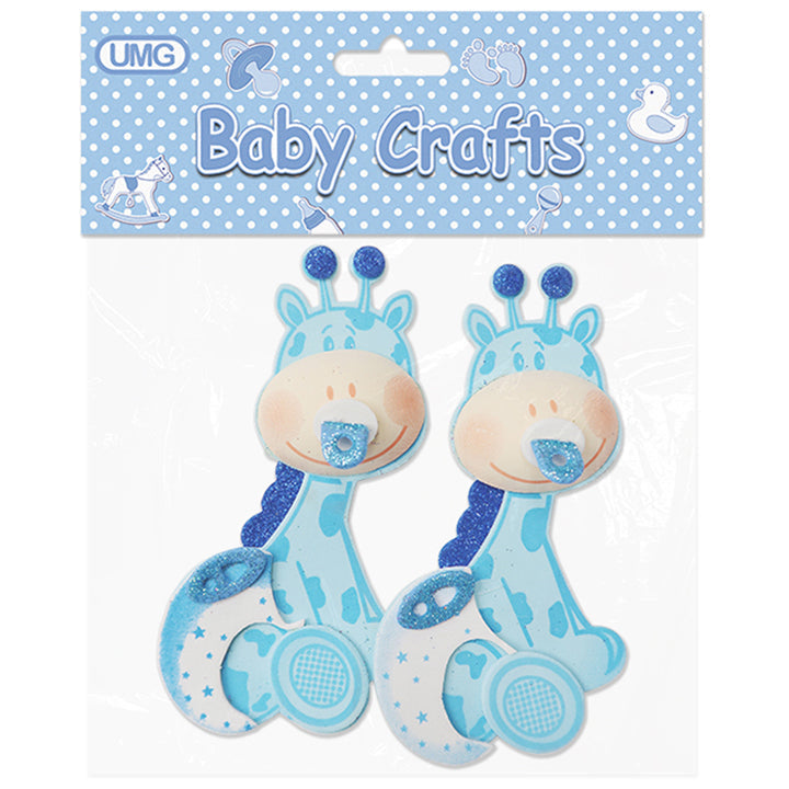 FOAM CRAFT GIRAFFE BLUE SMALL 2PC