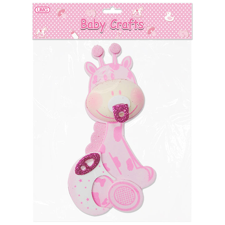 FOAM DECORATION GIRAFFE PINK MEDIUM 1PC