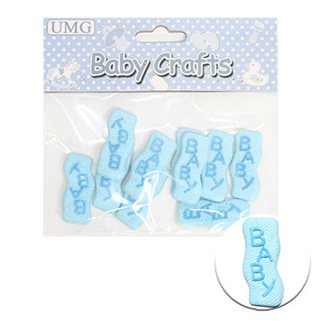 RESIN BABY PLAQUE; 10PK BLUE