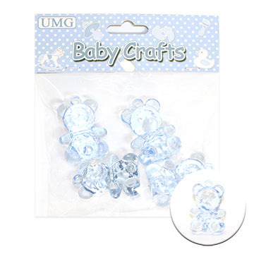 TEDDY BEAR; 4PK 4CM BLUE