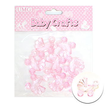 BABY STROLLER; 8PK 3CM PINK