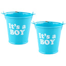 BUCKET 7CM LT BLUE "IT'S A BOY" 2-PC