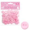 CRAFT BUTTONS 1.5CM 75PC PINK