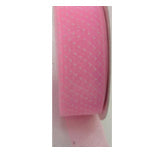 RIBBON POLKA DOT ORGANZA 1"x3YDS PINK