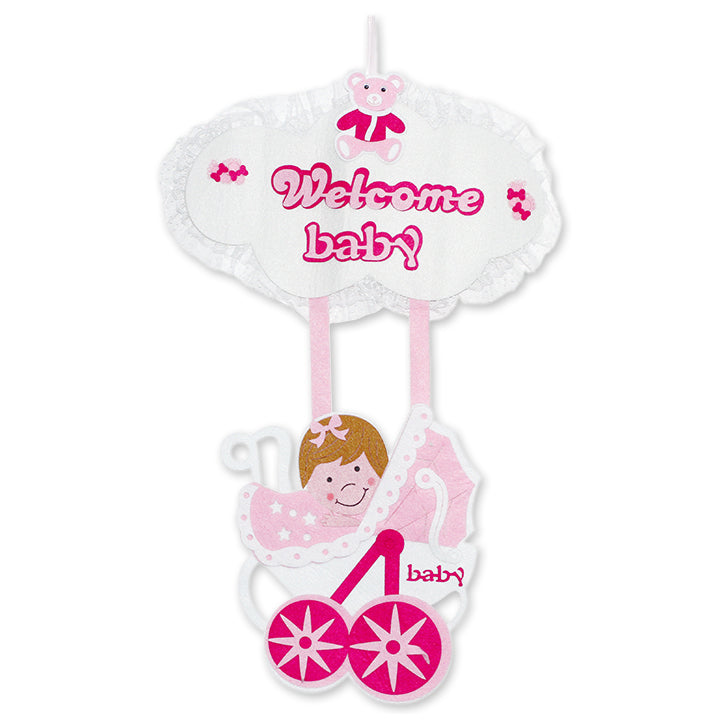 BABY STROLLER HANGING DECOR; PINK