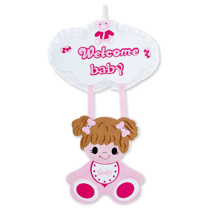 BABY GIRL HANGING DECOR; PINK