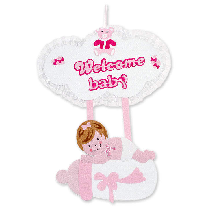 BABY BOTTLE HANGING DECOR; PINK