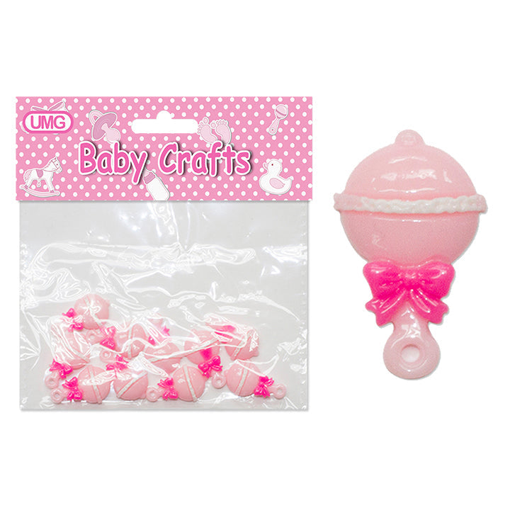 BABY CRAFT RATTLE; PINK 10PC