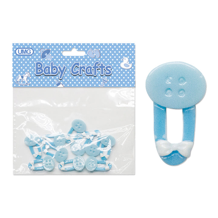 BABY CRAFT DIAPER PIN; BLUE 10PC