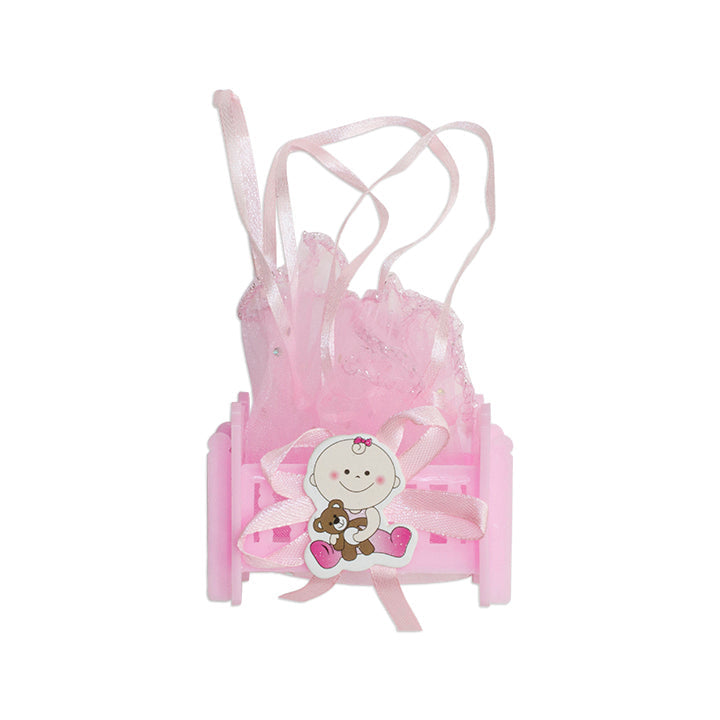 BABY FAVOR CRIB BAG W/ BABY; PINK