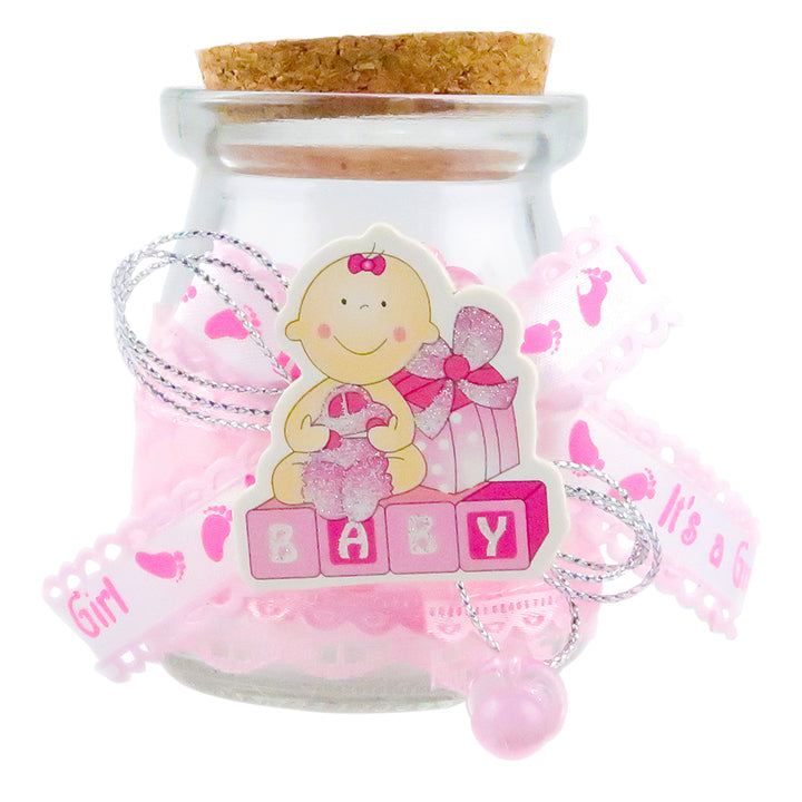 BABY GIRL GLASS BOTTLE