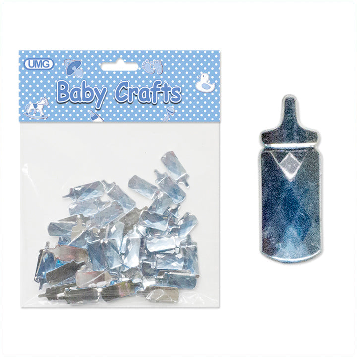 ACRYLIC BEADS; BABY BOTTLE 50CT BLUE