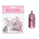 ACRYLIC BEADS; BABY BOTTLE 50CT PINK