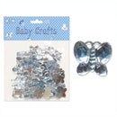 ACRYLIC BEADS; BUTTERFLY 50CT BLUE