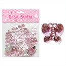 ACRYLIC BEADS; BUTTERFLY 50CT PINK