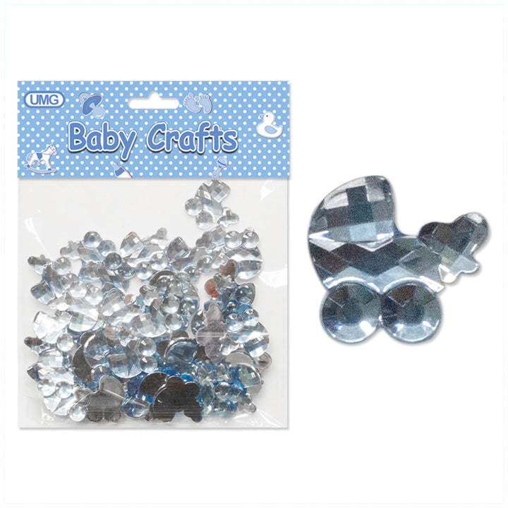 ACRYLIC BEADS; STROLLER 50CT BLUE