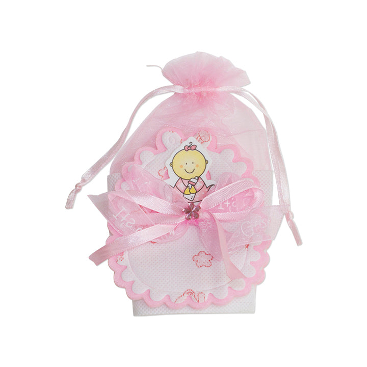 BABY FAVOR BAG; BIB 1PC PINK