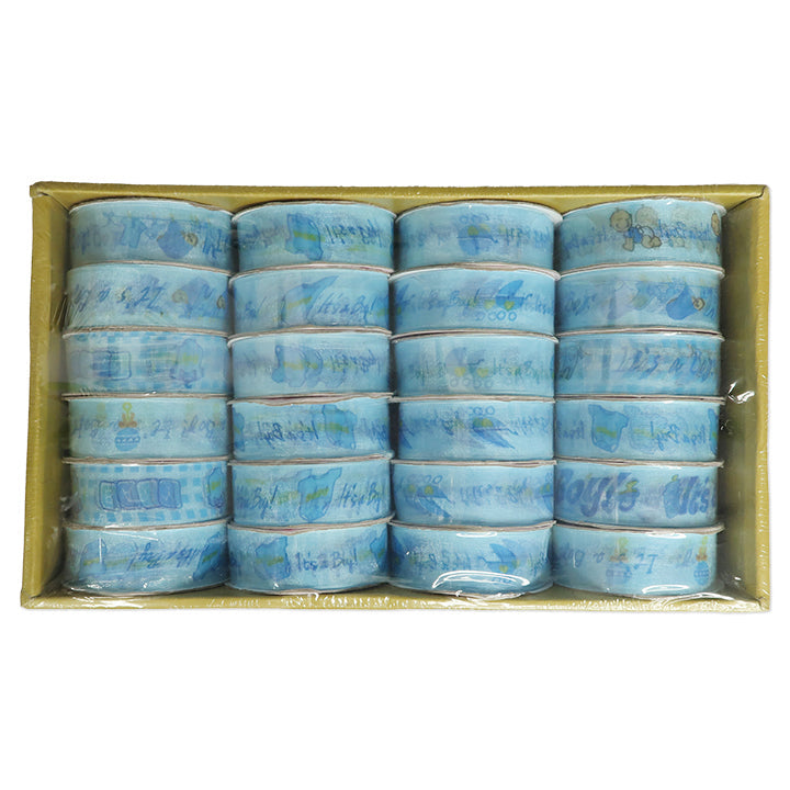 BABY CRAFT; RIBBON 2.5CM 4DESIGNS ASSTD 3YD BLUE