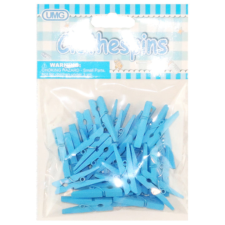 WOOD CRAFT MINI CLOTHESPINS BLUE 3CM 30PC