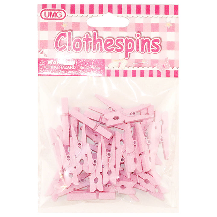 WOOD CRAFT MINI CLOTHESPINS PINK 3CM 30PC